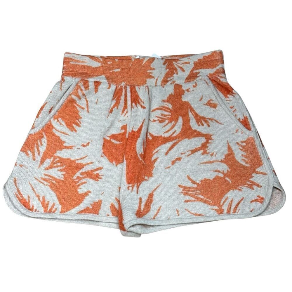 Ensea 100% Cashmere Short in Orange & Cream NWT Size Small